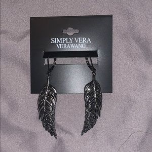 Vera Wang Feather Earrings